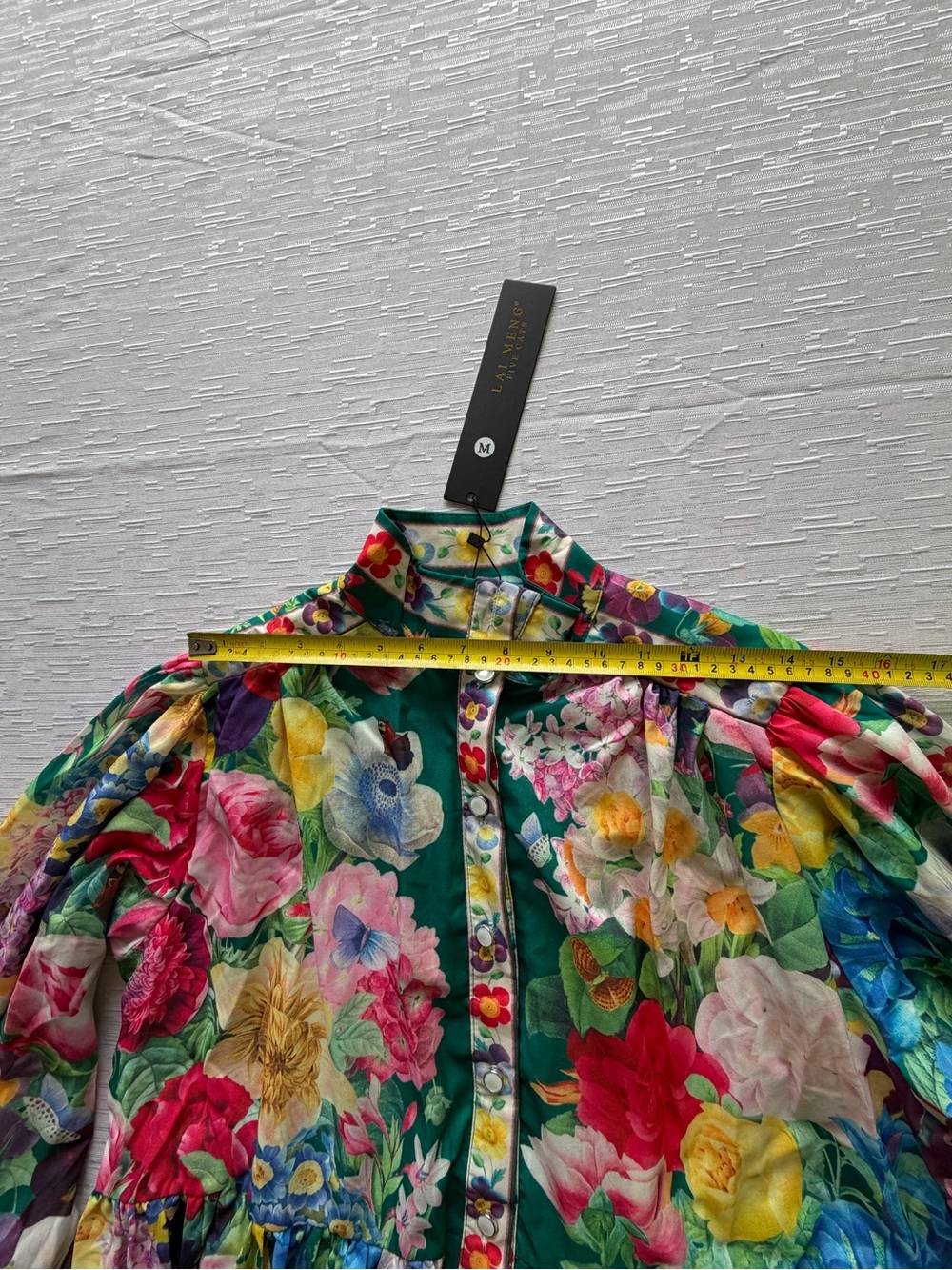 NWT Women’s Floral Pleated High Collar with Belt Dress Size M - Picture 11 of 15